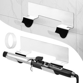 Stainless Steel Curling Iron Holder Wall Mount, Flat Iron Organizer with Heat Resistant Design for Small Bathrooms & Dorms, Space-Saving Hair Tool Storage for Busy Professionals and Students
