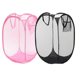 TELYCUMMY 2 Pack Collapsible Pop Up Laundry Basket Space-Saving Foldable Laundry Hamper for Home,Closet,Dorm,Travel Organizing