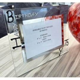 Dreamair 75th Birthday Gift Photo Frame: (Land) Blk/Silver