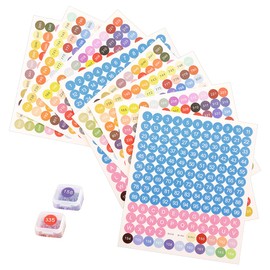Jagowa 100pcs DMC Color Number Stickers 447 Colors 26 Letters 99 Digital Painting Storage Boxes Painting Labels Stickers of Diamond Drawing Cards(2 Sets)