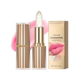 Erinde Lápiz Labial Cambiante de Color, Brillo Hidratante 12H sin Transferencia, Transparente a Rosa Natural, Ideal para Mujeres - Labios Suaves y Color Personalizado al pH,#E01