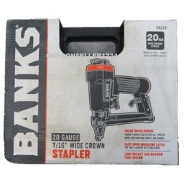 BANKS 20 GAUGE 7/16" WIDE AIR CROWN STAPLER Pneumatic Nail Gun