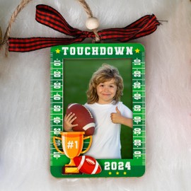 Football Ornaments for Christmas Tree, Christmas Ornament 2024, Football Picture Frame Ornament, Football Ornaments 2024, Mini Football Picture Frame for Christmas Tree, Football Coach Gifts
