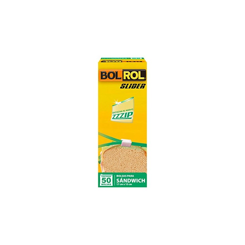 Bol Rol Bolsas Herméticas con Slider para Sándwich, 17 x