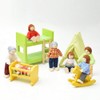 14 Pcs Wooden Dollhouse People Family Set with Movable Limbs,