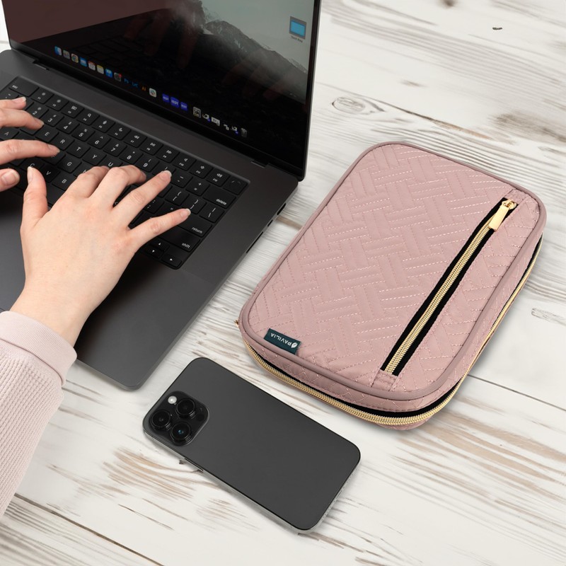 Pavilia Tech Organizer Case - Cable & Charger Storage, Travel
