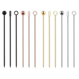 Meiso 12 Pcs Stainless Steel Cocktail Picks, Appetizers, Bloody Marys, Reusable Metal Martini Picks stir Sticks for Olives, Skewers, Sandwiches