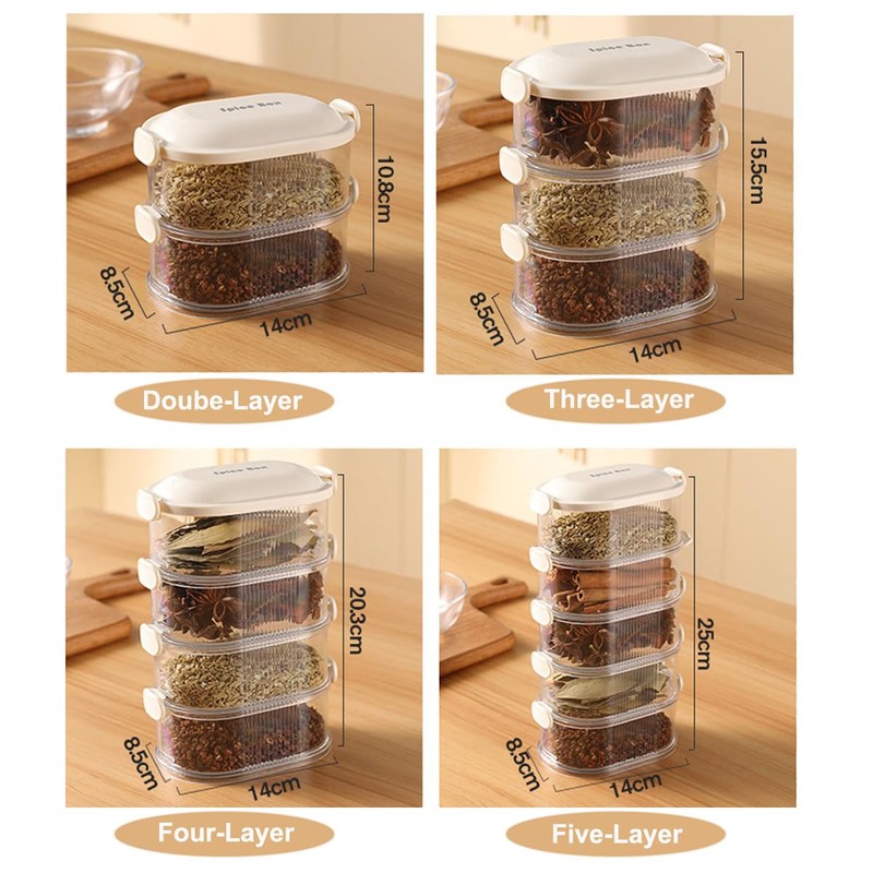 ZAAWUUT Spice Storage Box,Leakproof,Freezer Safe, Cereal Containers with Easy Lock