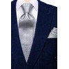 Hi-Tie Mens Tie Lapel Pin Set Pocket Square Cufflinks Woven