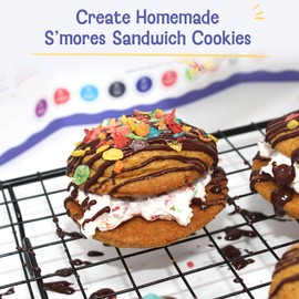 Baketivity x Duff Goldman S’mores Sandwich Cookies Kit Kids Baking Set Cooking Kits for Kids with Premeasured Ingredients, Decorating Supplies, STEM Activities - Baking Sets for Girls, Boys Ages 6-12