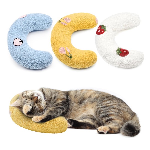 ucho Pillow for Cats, 3-Pack Ultra Soft Fluffy Cat Bed
