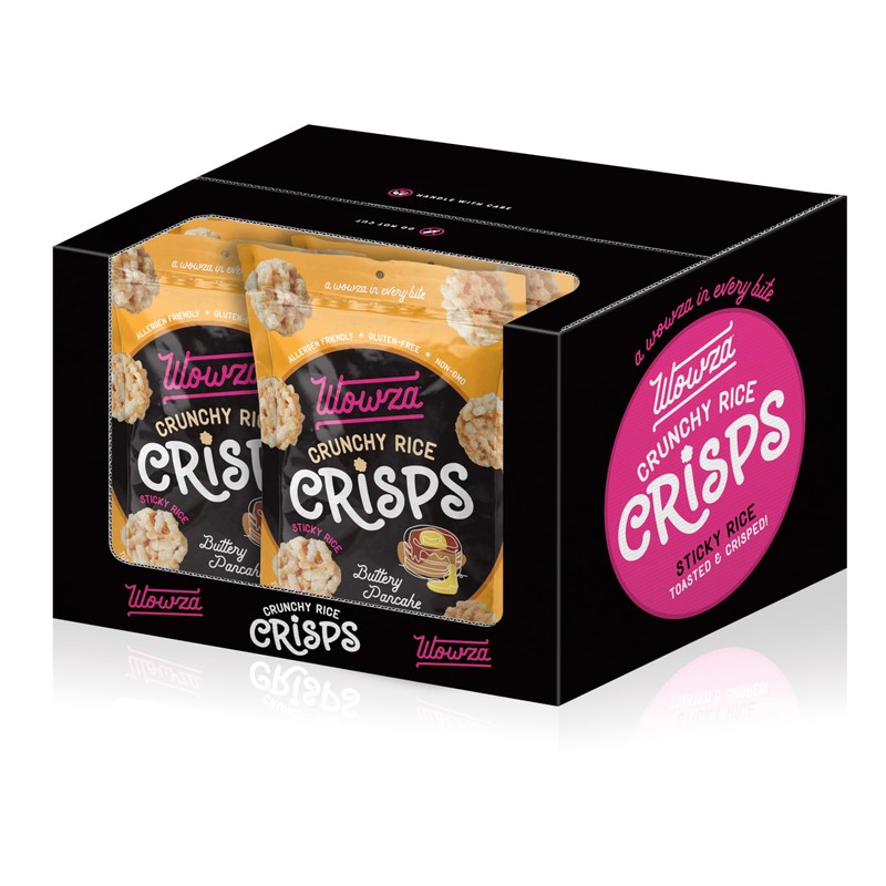 Wowza Buttery Pancake Rice Crisps, Healthy Sticky Rice Crunchy Rice