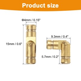 uxcell 50Pcs Invisible Barrel Hinges, 4x15mm Brass Concealed Hinge, Hidden Barrel Hinge, Small Concealed Hinges for Jewelry Box, Music Boxes, Small Woodworking Projects, Gold