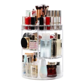 Organizador Para Cosméticos Multinivel Giratorio 360° Trabsparente