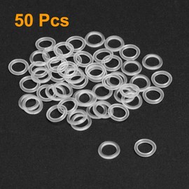 sourcing map Pack of 50 Nylon Washers M5 7.5 mm Outer Diameter 5 mm Inner Diameter 1 mm Thick Seal Clear for Tap Pipe Water Hose Insulation Screws