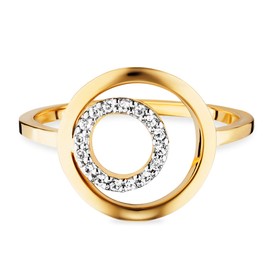 Caї Solar Orbit Gold-Plated 925 Sterling Silver Ring With Topaz, Gold-Plated Silver, Gold