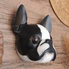 NOVICA Animal Themed Wood Mask, White and Black, 'Sweet Boston