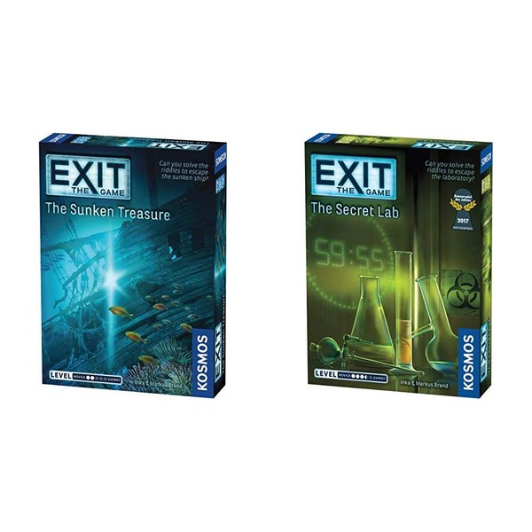 Exit: The Sunken Treasure | Exit: The Game - A Kosmos Game | Family-Friendly, Card-Based Escape Room Experience & Exit: The Secret Lab | Exit: The Game - A Kosmos Game | Kennerspiel Des Jahres Winner