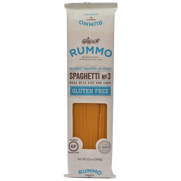 Rummo Italian Pasta GF Spaghetti No.3, Always Al Dente, Certified Gluten-Free (12 Ounce Each)