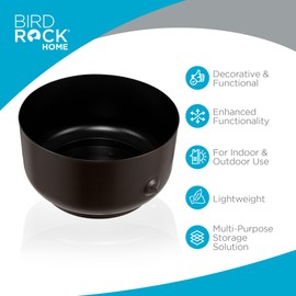 BIRDROCK HOME Decorative Footed Garden Water Hose Holder Pot - 100ft Hose Storage Metal Steel, Hidden Garden Hose Keeper w/Drain Holes, Hose Hider for Indoor Outdoor Patio Yard - Oil Rubbed Bronze