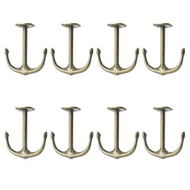 DEEKOUDT Anchor Two Prong Ceiling Hook for Closet Top Bathroom Kitchen Cabinet Garage Pack of 8 (Bronze)