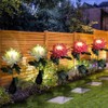 2 Pack Outdoor Solar Lights Outdoor Waterproof Chrysanthemum Flowers Stake