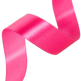 YASEO 1 Inch Rose Red Solid Satin Ribbon, 50 Yards Craft Fabric Ribbon for Gift Wrapping Floral Bouquets Wedding Party Decoration