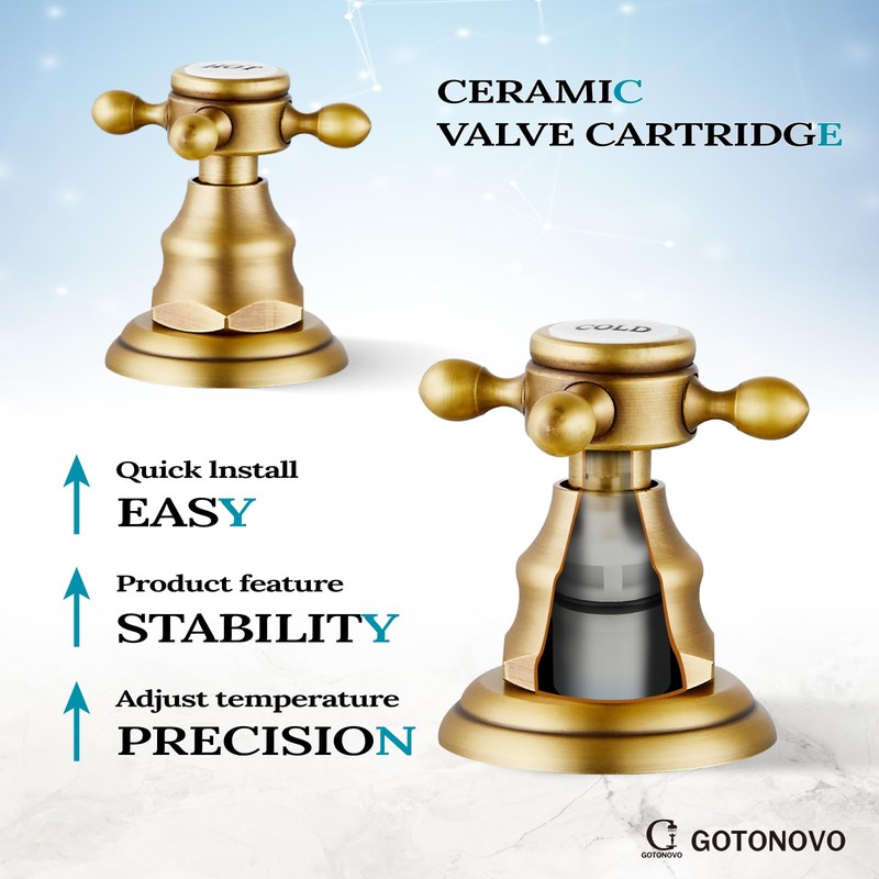 gotonovo Bathroom Faucet 3 Hole 8 Inch Widespread Bathroom Sink