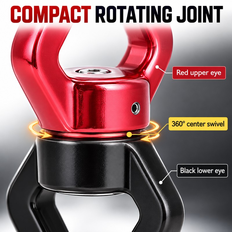 30kN 360° Climbing Swivel, Aluminum Magnesium Rope Rotator Connector for