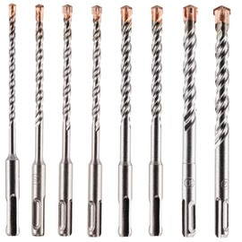 Set Of 8 SDS Drill Bits 5/5.5/6/6.5/7/8/10/12mm x 160mm Long SDS Plus High Performance Hammer Drill Bit Set, TCT Tungsten Carbide Cross Tipped Masonry Drill Bit For Brick, Concrete, Stone, Granite