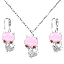 Mayfaith Fashionable and Minimalist Pendant Necklace and Earring Set with Various Shapes, Women's Zircon Set, Gift forFriend and Family on New Year and Valentine's Day Y4448