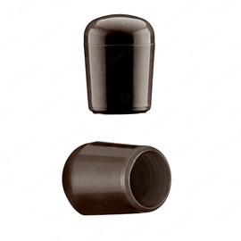 EMFA Caps for Round Pipes 12 mm Brown (RAL 8028) Pack of 5 Foot Caps End Caps Plastic 1.2 cm