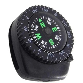 Mini Black Button Navigation Device - Compact Survival Compass for Hiking, Camping, Boating - Liquid-Filled Pocket Compass for Trekking, Wristband Navigation Tool, Compasses