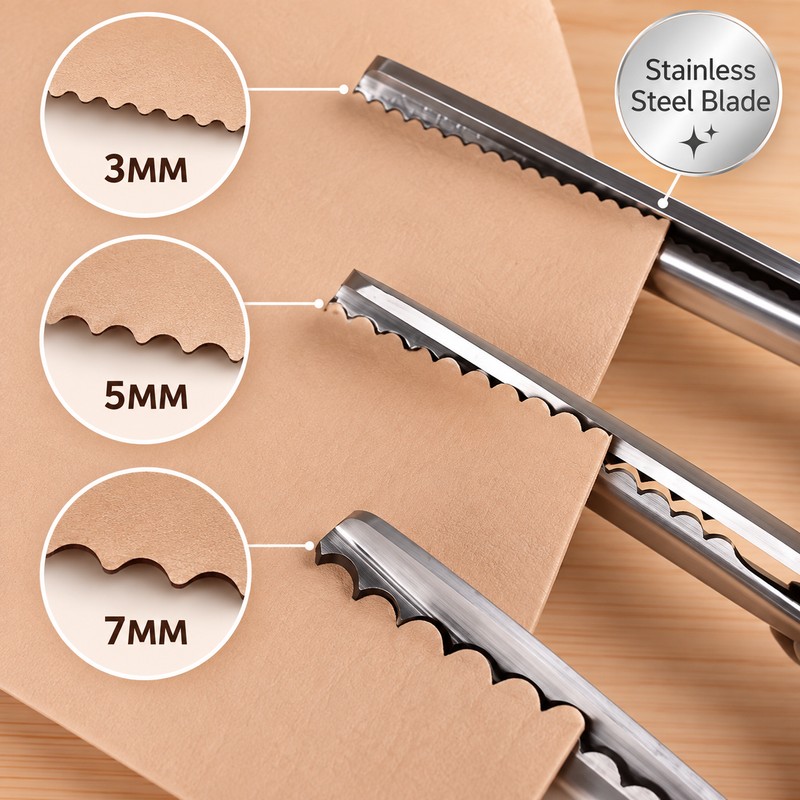 Stainless Steel Pinking Shears for Fabric Cutting – 3/5/7mm Wave