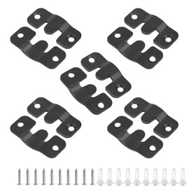 Luomorgo 10 Pack Small Black Flush Mount Bracket, 44x19mm (1-3/4 x 3/4 inch) Z-Clips, Heavy Duty Picture Hangers Interlocking Photo Frame Hook for Hanging Headboards, Display Wall Mount Hardware