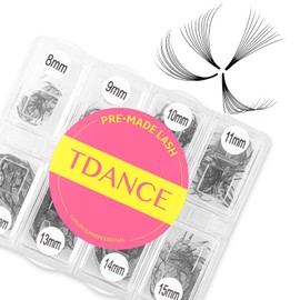 TDANCE 600 Fans Premade Fans Eyelash Extensions 8-15mm Mixed Length Pre Made Fans Lash Extensions 5D 8D 10D 12D 14D 16D 24D Handmade Promades Eyelash Fans C/D Curl Loose Fans(600-10D-0.05-C-8-15mm)