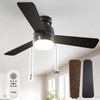 Passky Ceiling Fans with Lights, 42 inch Low Profile Ceiling