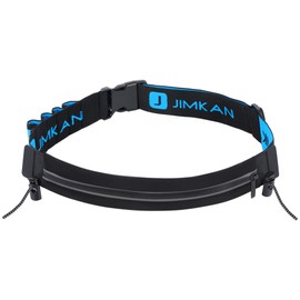 JIMKAN Triathlon Startnummernband, Running Startnummerngürtel mit Aufbewahrungstasche (incl. 4 Gel Halter), wasserdichte Laufgürtel mit Nummernhalte für Triathlon, Marathon, Laufen (Schwarz)
