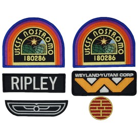 Alien Ripley U.S.C.S.S Nostromo Flight Wings Patch 6pc Bundle Set - Iron on sew on Backing B202