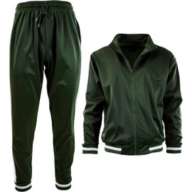ChoiceApparel Mens Athletic 2 Piece Tracksuit Set (Large, 877-Olive)