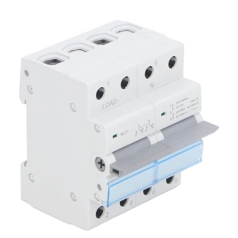 Dual Power Manual Transfer Switch 230VAC 2 Poles DIN Rail