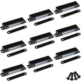 WOOCH Door Magnetic Catch - 90lb High Magnetic Stainless Steel Heavy Duty Catch for Kitchen Bathroom Cupboard Wardrobe Closet Closures Cabinet Door Drawer Latch (3.7 in Black, 9-Pack)
