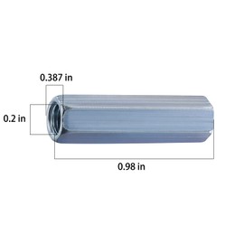 Wensilon(20 pcs)1/4"-20 Coupling Nuts zinc, Extended Hexagon Plated Steel Rod Coupling Nuts