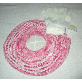 Capelli New York Girl 2 Piece Hat and Gloves Set Shades of Pink and Cream Capelli Kids New York