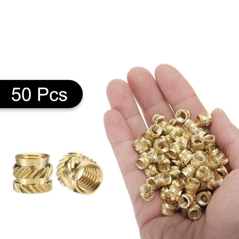 QUARKZMAN Pack of 50 M6 Threaded Inserts Brass Heat Set