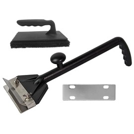 Chef Master Commercial Griddle Scraper with Replacement Blade and Grill Scrubber, Chef Grade Quality Flat Iron Grill Griddle Scraper for Restaurants, Bars, Diners, Model 90254