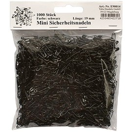 Yline E90014 Mini Safety Pins Small Black Approx. 19 mm Pack of 1000