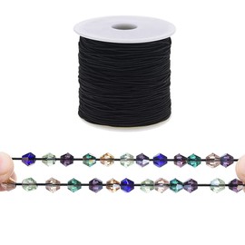 100 Meters 0.8mm Black Elastic Stretch Beading Thread, Elastic Cord ThreadJewelry Bracelet Craft Making Cord String Wire （Black）