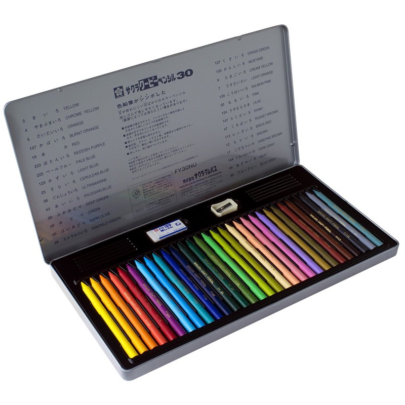 Sakura Crayons Colored Pencils Coupy 30 Colors Color-on-Color FY30NU