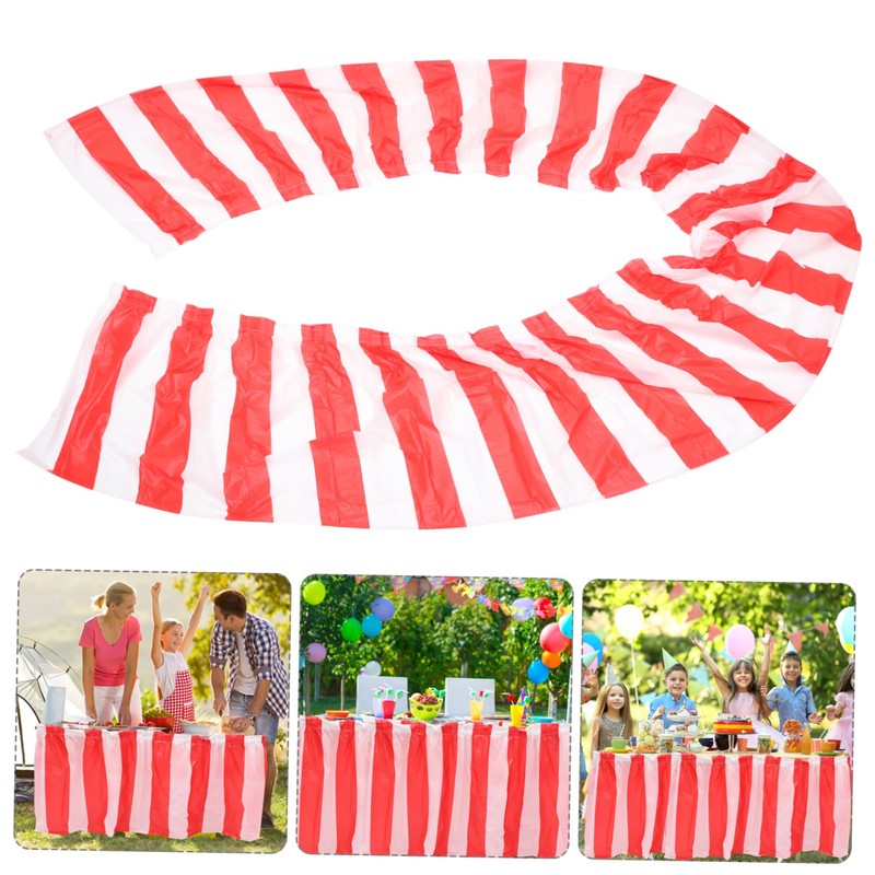 Mikinona Striped Tablecloth Red White Party Table Cover Decorative for